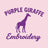 Purple Giraffe Embroidery - Home